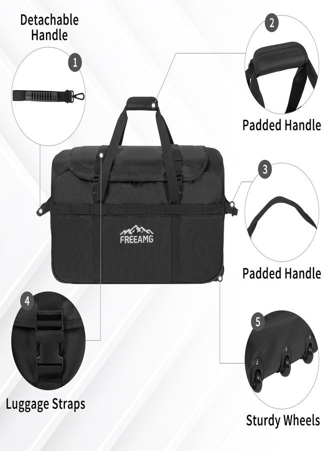 FREEAMG 116L Foldable Rolling Duffel Bag with 3 Wheels And Handle, 30 inch Large Travel Duffle Bag for Travel, Camping, Outdoors - Image 3